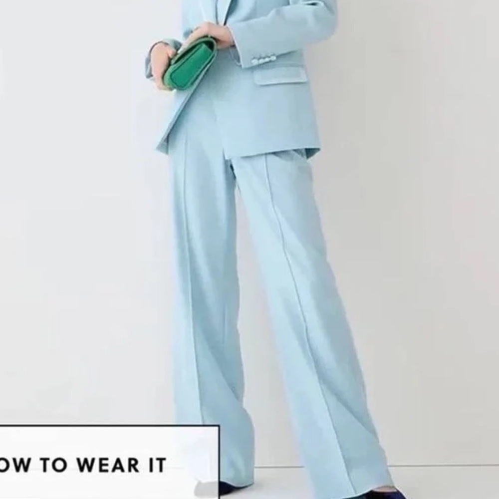J.Crew Full Length Wide Leg Tuxedo Pant in Italian Wool for Women